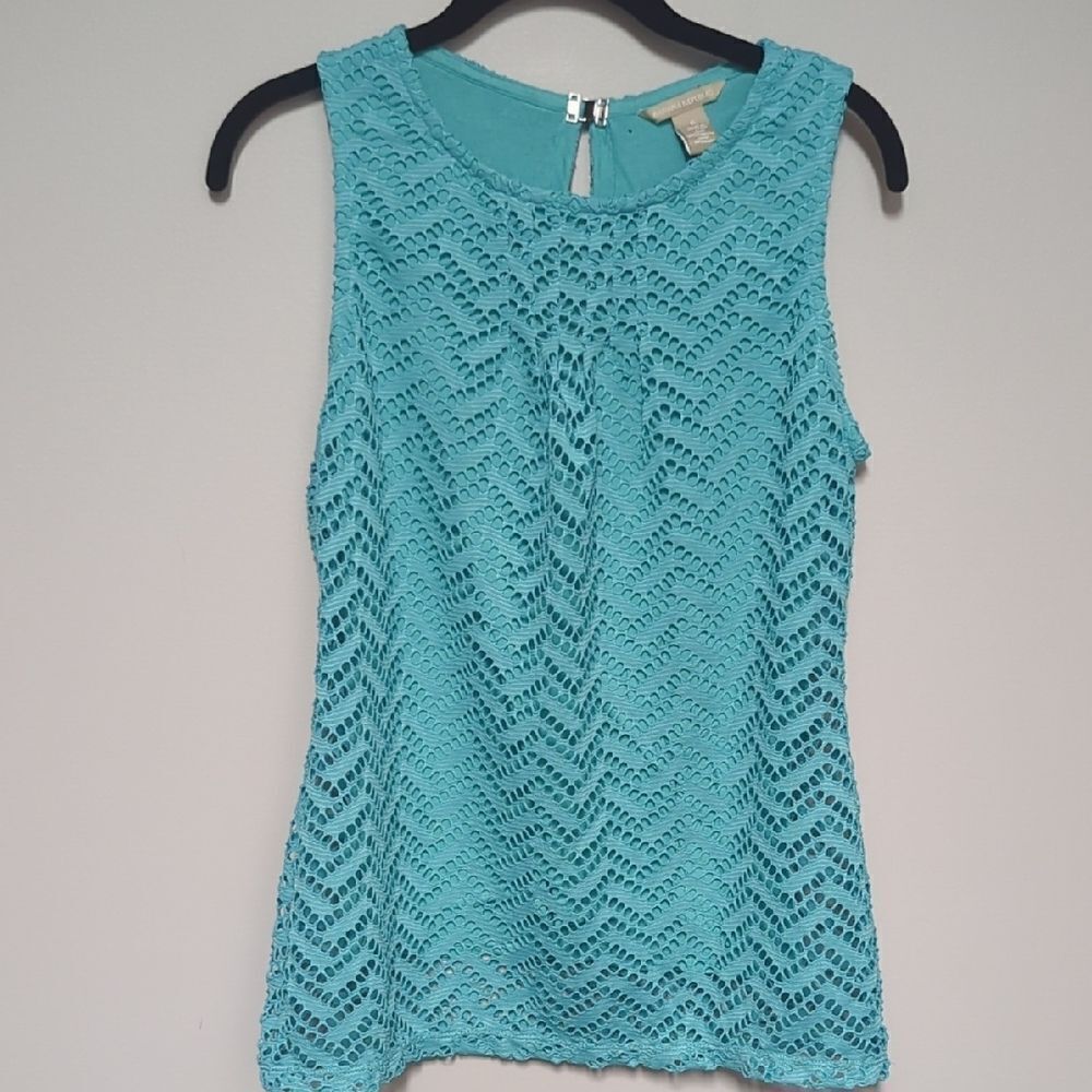 Banana Republic Blue Fitted Sleeveless Tank Top